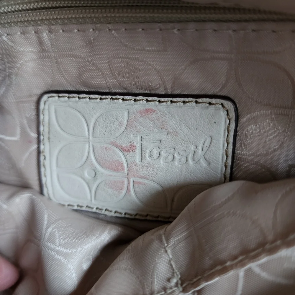 Fossil offwhite leather shoulder bag color off white - Picture 3 of 5